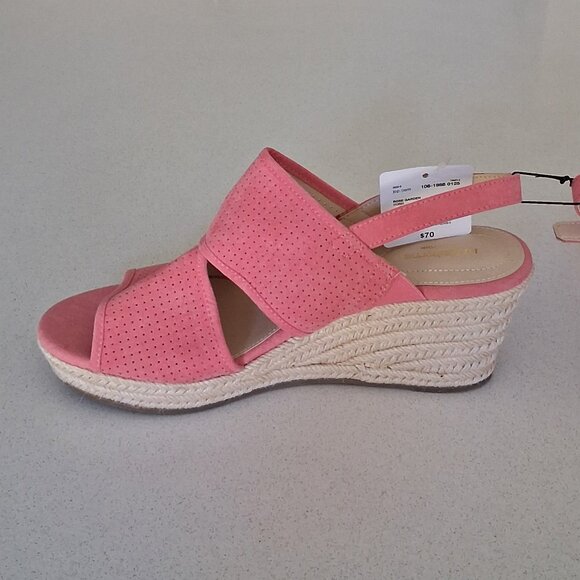 Liz Claiborne "Hatcher" Rose Garden Pink Wedge Heel Sandals Women's Size 11M - Picture 9 of 16